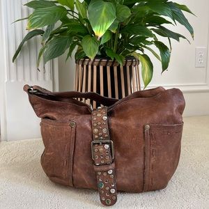 USED Patricia Nash Studded Tan Leather Bag